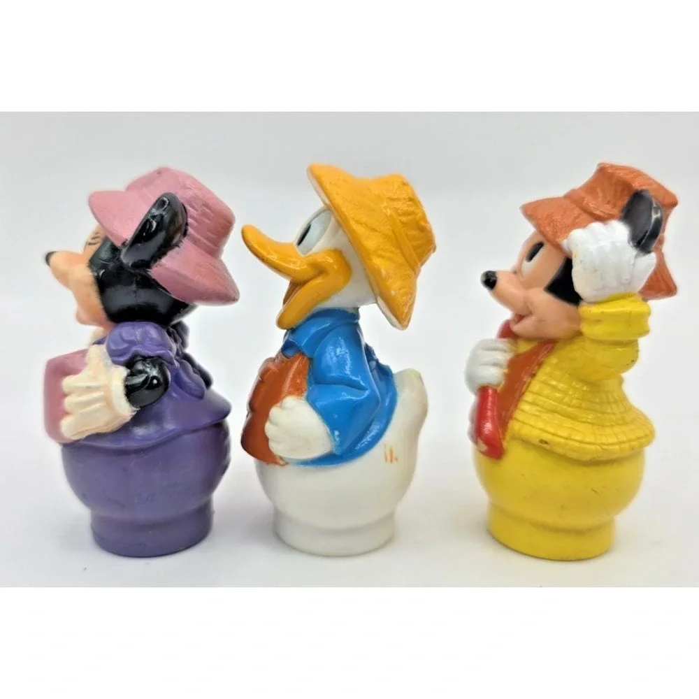 Vintage ARCO Disney Figurines Mickey Minnie Donald Farming Lot of 3 Cake Toppers